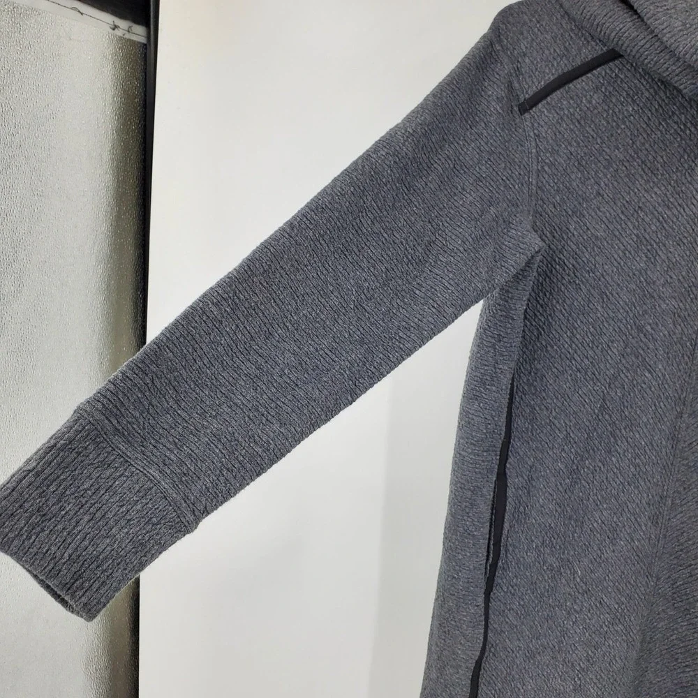 Lululemon On Repeat Cowl Neck Sweater Dress Grey Textured Knit Mini Pockets 4